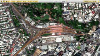 ERSI Satellite Imagery + Open Railway Map Zoomed In